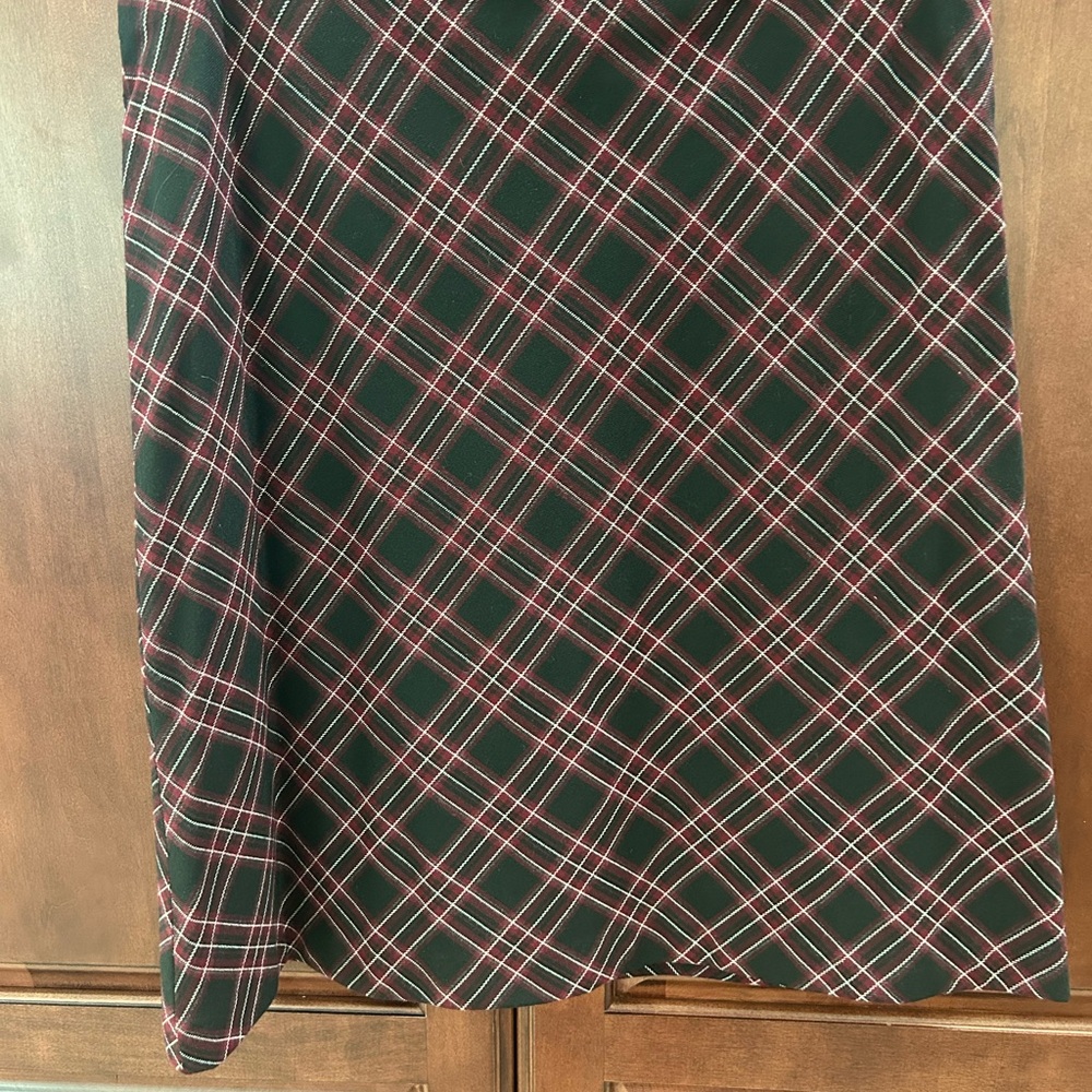 Burgundy Plaid A-Line Skirt